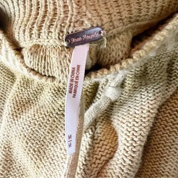 Free People Summertime Blues Knit Shorts Gold Size M - Picture 5 of 7